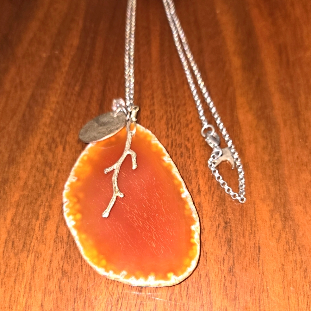 Boho Geode necklace with charms